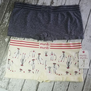 Munki Munki sock monkey boyshorts panties set sz L